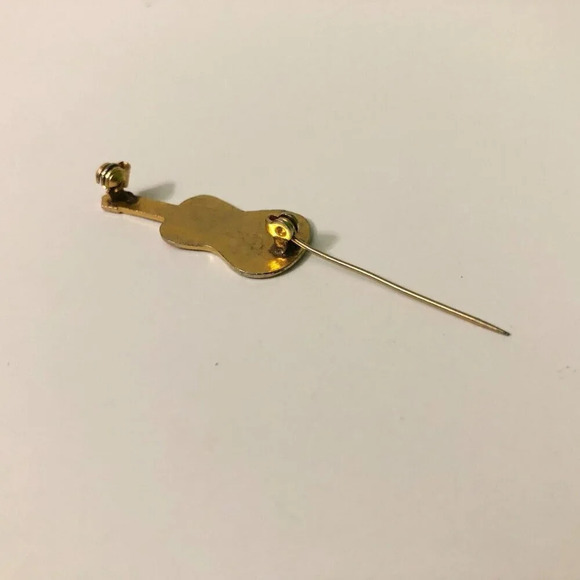 Vintage Pin Brooch Guitar Shaped 1.25 Inch - Picture 6 of 10